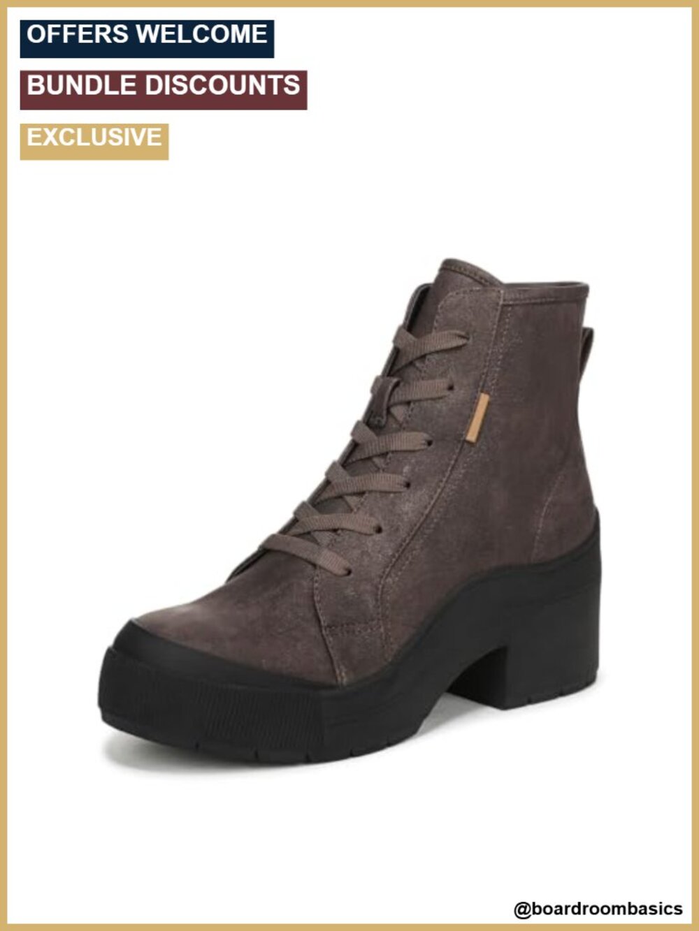 Faux Leather Lace-Up Short Boots Cushioned Arch Support Comfort